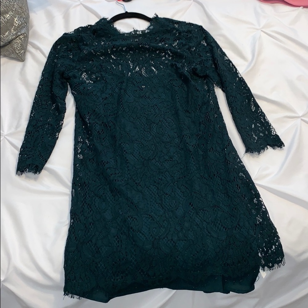 Teal lace dress